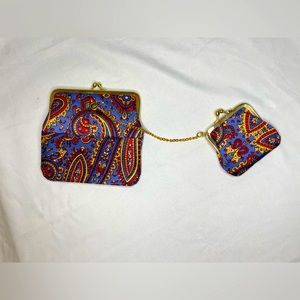 Vintage Frances Hirsch Paisley Coin Purse with Mini Made in Italy